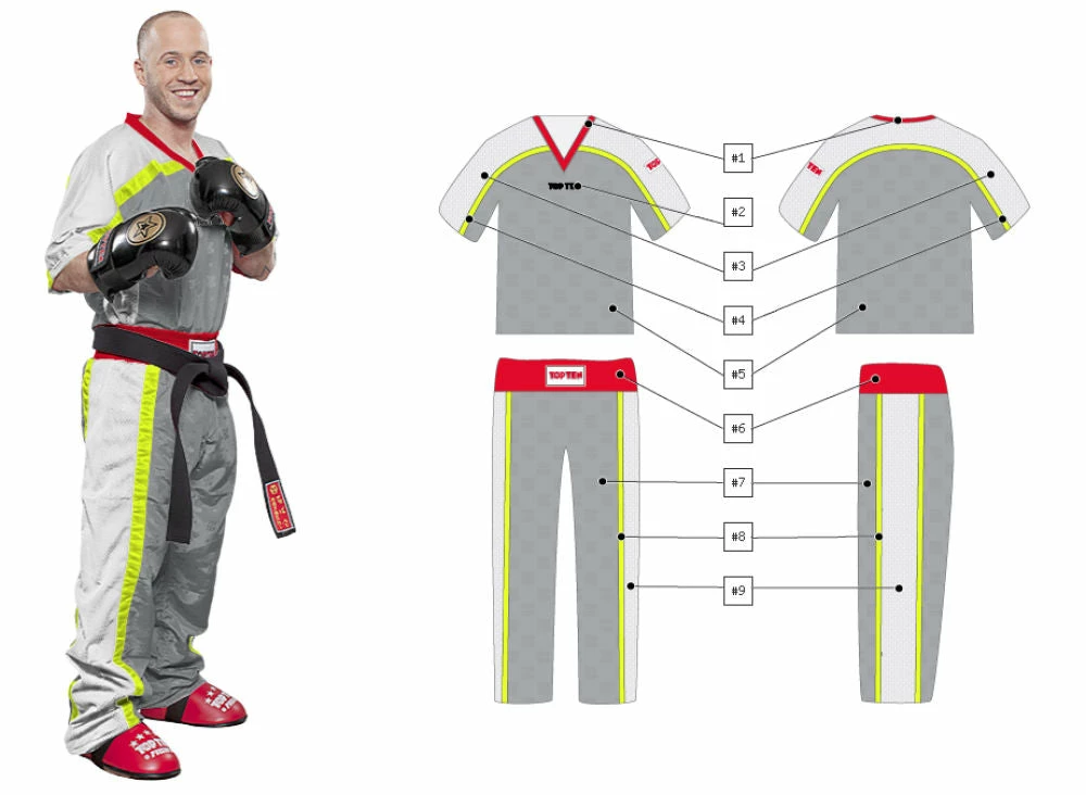 TopTen Top Ten Grey White Mesh Uniform 1605 Model - Grey/white/neon Yellow, 1605-21GD OFFERS 6 TopTen Top Ten Grey White Mesh Uniform 1605 Model - Grey/white/neon Yellow, 1605-21GD OFFERS