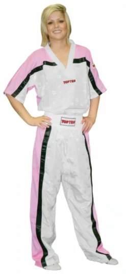 TopTen OFFERS Top Ten Mesh Uniform 1605 Model - White/pink/black, 1605-WH-P
