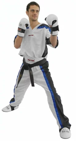 TopTen UNIFORMS Top Ten Mesh Uniform 1605 Model - White/black/blue, 1605 WH-BL