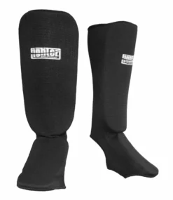 Cloth Shin/Instep Guard Fighter Black, SI - Fight PROTECTION
