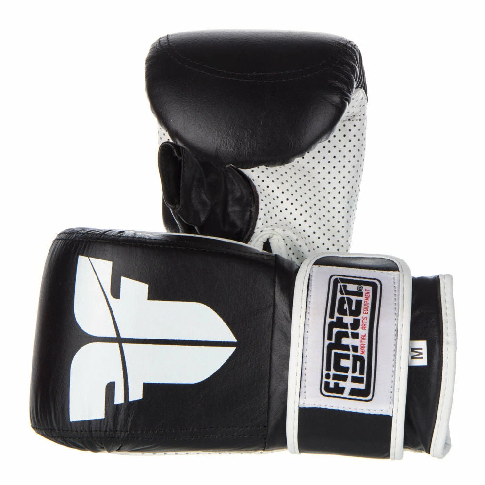 Bag Gloves Fighter Velcro - Black/white, Je-perf 3 Bag Gloves Fighter Velcro - Black/white, Je-perf