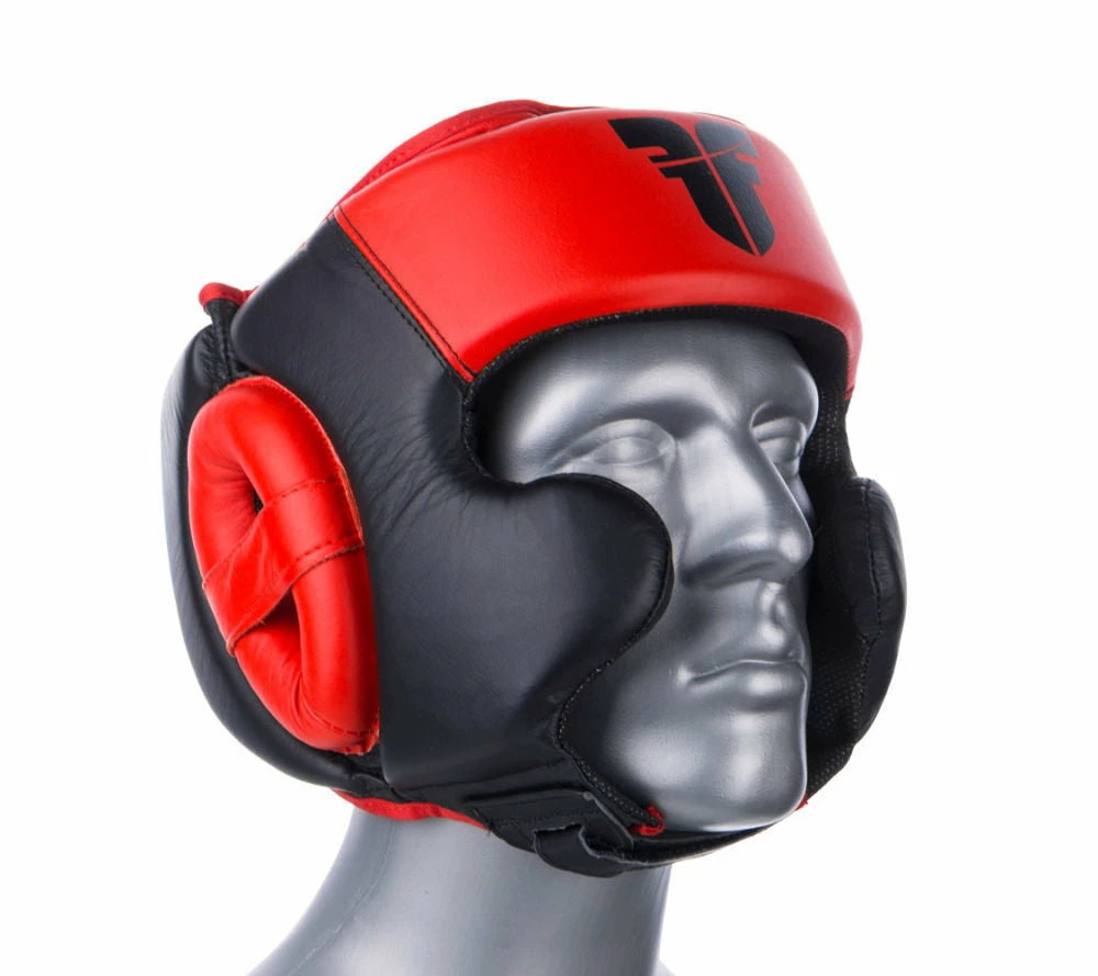 Fighter Black / Red Leather Sparring Headguard, NL2796R PROTECTION 3 Fighter Black / Red Leather Sparring Headguard, NL2796R PROTECTION