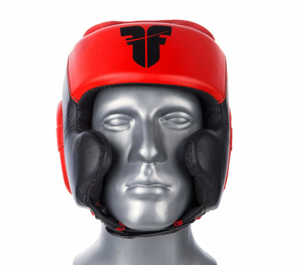Fighter Black / Red Leather Sparring Headguard, NL2796R PROTECTION 6 Fighter Black / Red Leather Sparring Headguard, NL2796R PROTECTION