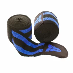 GLOVES Fighter Black/Blue Striped Polycotton Handwraps, BAND F BLUE