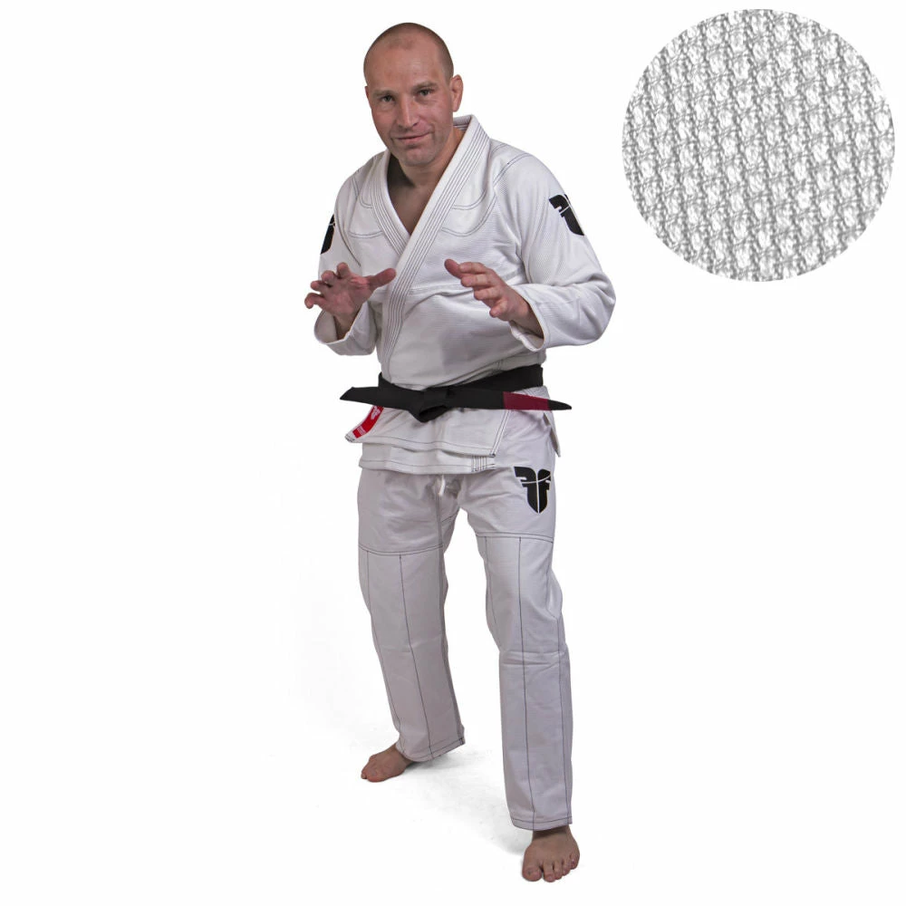 Fighter BJJ Gi Pearl Weave Uniform - White, BJJBW-08 UNIFORMS 3 Fighter BJJ Gi Pearl Weave Uniform - White, BJJBW-08 UNIFORMS