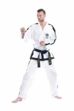 TopTen UNIFORMS TOP TEN ITF Taekwon-do Instructor Uniform - Premium Gold Dobok - White/Black, 16782-1