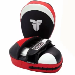 OFFERS Fighter Medium Focus Mitts Leather - Black/white/red, FFMS-01