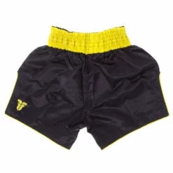 Fighter Thai Shorts FACE - Black/yellow, F013