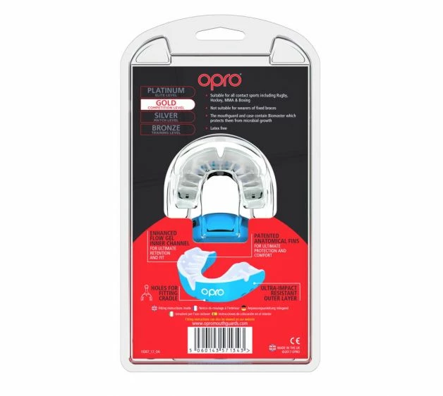 OPRO Mouth Guard Junior Gold - Sky Blue/Prl 5 OPRO Mouth Guard Junior Gold - Sky Blue/Prl