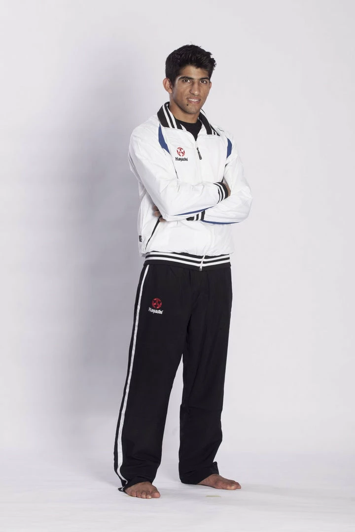 Hayashi Polyester Tracksuit - White/blue/black APPAREL 2 Hayashi Polyester Tracksuit - White/blue/black APPAREL