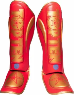 TopTen TOP TEN Shin And Instep Guard “Lowkick” WAKO - Red, 32194-4